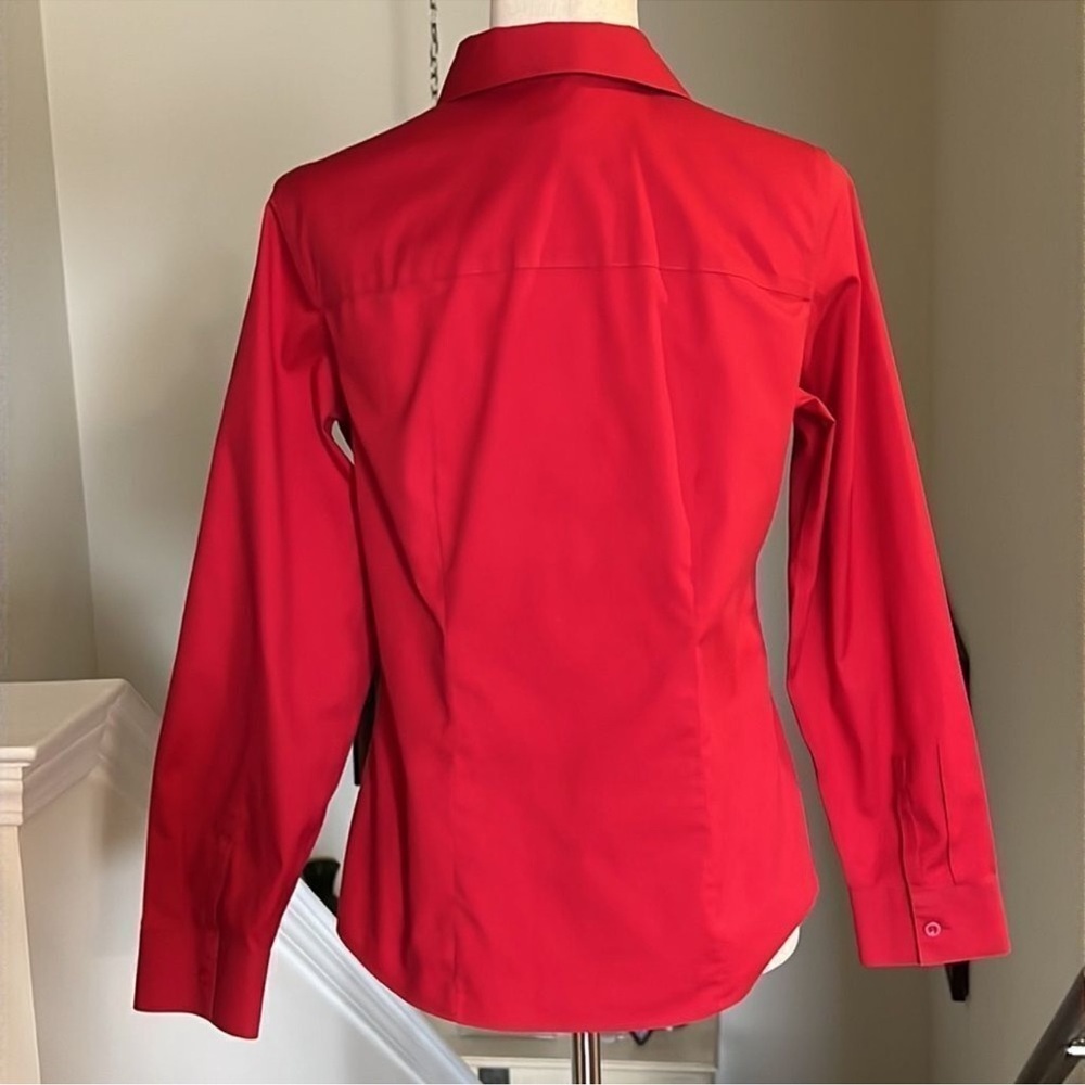 CHICO’S No Iron Button Up Shirt Long Sleeve Red Size Small NWOT - Picture 2 of 7